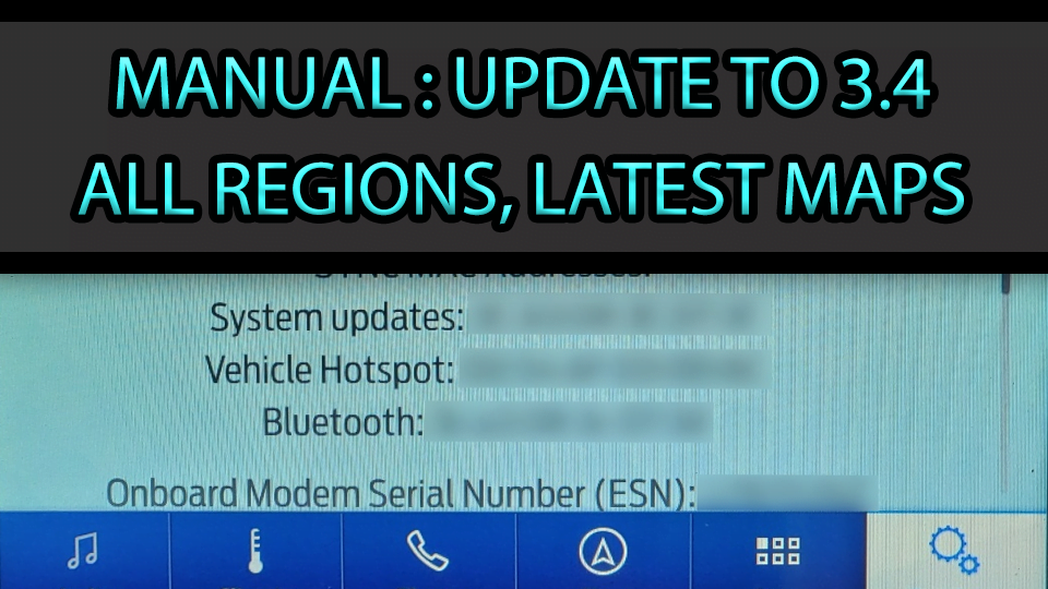 Ford SYNC 3 - Manual Method - Update to 3.4
